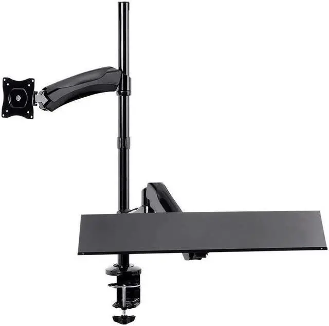Alt view image 3 of 6 - Monoprice Articulating Gas Spring Sit Stand Monitor and Keyboard Workstation Mount - for Displays 13in to 26in, VESA 75x75 to 100x100, Easy to Use, Compatible with Most Desks, Black