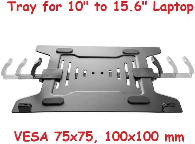 Alt view image 4 of 4 - Mount Plus MP-NBH-2 Laptop Tray for Monitor Arms and Stands - Fits 75 x 75 and 100 x 100 mm VESA Mount Holes - Fully Secures Laptop