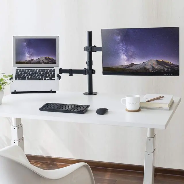 Alt view image 3 of 4 - Mount Plus MP-NBH-2 Laptop Tray for Monitor Arms and Stands - Fits 75 x 75 and 100 x 100 mm VESA Mount Holes - Fully Secures Laptop