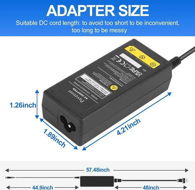 Alt view image 5 of 7 - Laptop Charger 45W Power Cord: Replacement for HP Pavilion Charger Model 741727-001 AC Adapter - 45W 19.5V 2.31A for HP Stream 14 15 11 13 Computer Power Supply