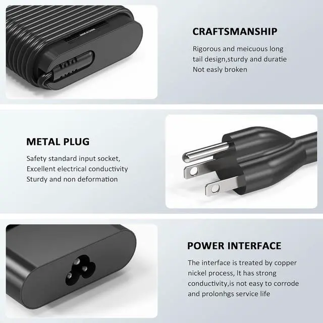 Alt view image 4 of 6 - 65W USB C Laptop Charger Compatible with Dell Latitude 5420 5520 5320 7420 5430 7390 7320 Type C Fast Charging Power Cord