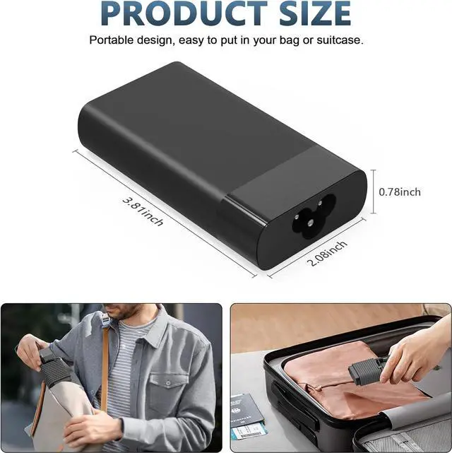 Alt view image 4 of 7 - New Slim 65W Laptop Charger for HP Envy x360, Spectre x360 13-4193nr 15-ap001nx 15t-ap000, ProBook X360 11 450 650 640 G1 G2 G3 G4 G5 G6 G7, EliteBook Pavilion Stream X360 Blue Tip Power Supply Cord
