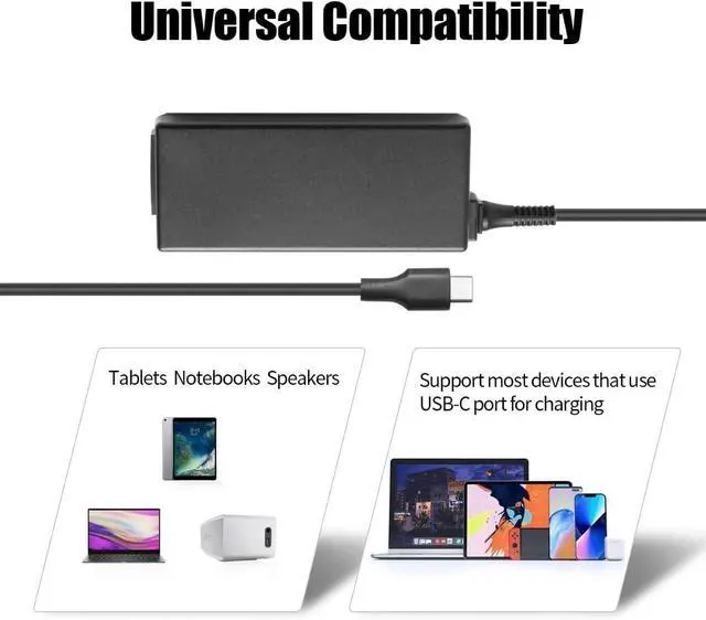 Alt view image 6 of 7 - 100W USB C Universal Laptop Charger Fit for MacBook HP Dell Acer Asus Lenovo Thinkpad Google MSI LG Samsung Huawei, ROG Ally, Steam Deck, Chromebook Computer and All USB-C Devices