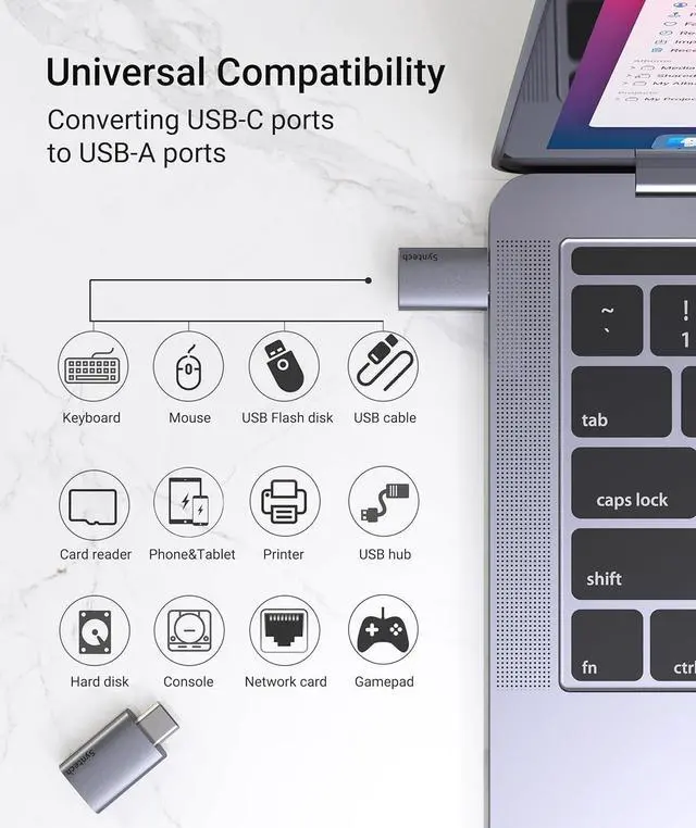 Alt view image 4 of 7 - USB C to USB Adapter (2 Pack) 10Gbps USB3.2 Gen 2 Fit Side by Side Type C Male to A 3.2 Female Adapter Compatible with iPhone 16 Pro Max/iPad/iMac/MacBook Pro and Thunderbolt 4/3 Devices
