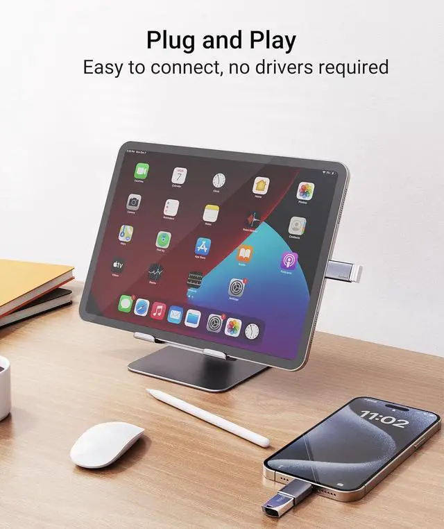 Alt view image 6 of 7 - USB C to USB Adapter (2 Pack) 10Gbps USB3.2 Gen 2 Fit Side by Side Type C Male to A 3.2 Female Adapter Compatible with iPhone 16 Pro Max/iPad/iMac/MacBook Pro and Thunderbolt 4/3 Devices