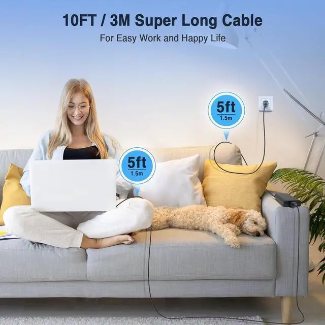 Alt view image 7 of 7 - 130W USB C Laptop Charger for  XPS 15 2-in-1 9575 9500 XPS 17 9700 Precision 5530 2-in-1 5550 5750 3660 3551 Latitude 7410 7310 7210 9410 9510 5420 5520 Type C Power Adapter