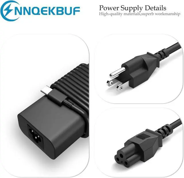 Alt view image 3 of 7 - New Slim 65W 60W for  Laptop Charger USB C  Latitude 5420 5520 5320 5430 5290 7410 7420 Chromebook 3100 XPS All Series Fast Charging Type C Computer Charger Replacement Power Cord AC Adapter