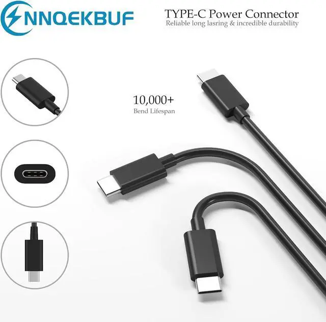 Alt view image 2 of 7 - New Slim 65W 60W for  Laptop Charger USB C  Latitude 5420 5520 5320 5430 5290 7410 7420 Chromebook 3100 XPS All Series Fast Charging Type C Computer Charger Replacement Power Cord AC Adapter