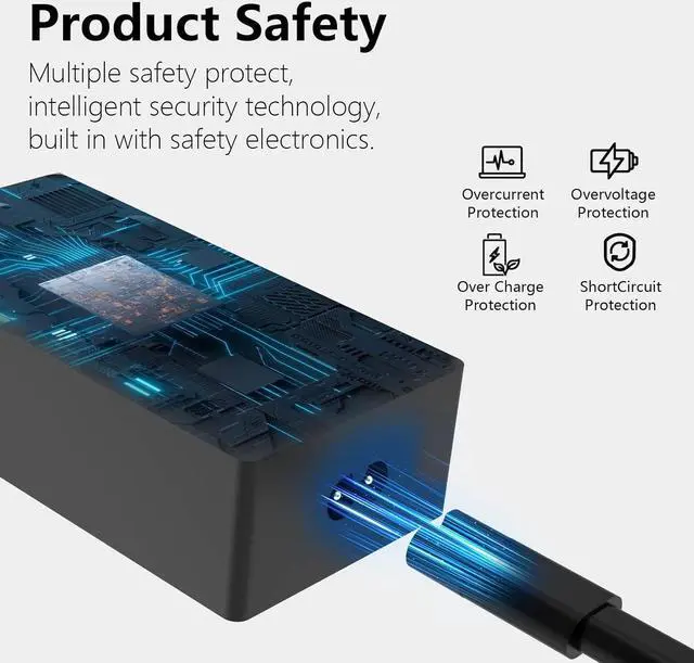 Alt view image 6 of 6 - Surface Pro Charger 65W Fit for Original Microsoft Surface Pro 9 8 7+ 7 6 5 4 3 X Surface Laptop 6 5 4 3 2 1 Surface Go 1 2 3 Surface Book 3 2 1 1866 1796 1800 Laptop