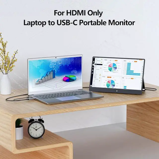 Alt view image 5 of 7 - HDMI to USB C Adapter Cable 4K60Hz 6.6FT HDMI Source Out to USB Type C in Display Converter HDMI 2.0 Compatible with Xreal Air Nreal Air Steam Deck Dock PS5 Xbox Portable Monitor