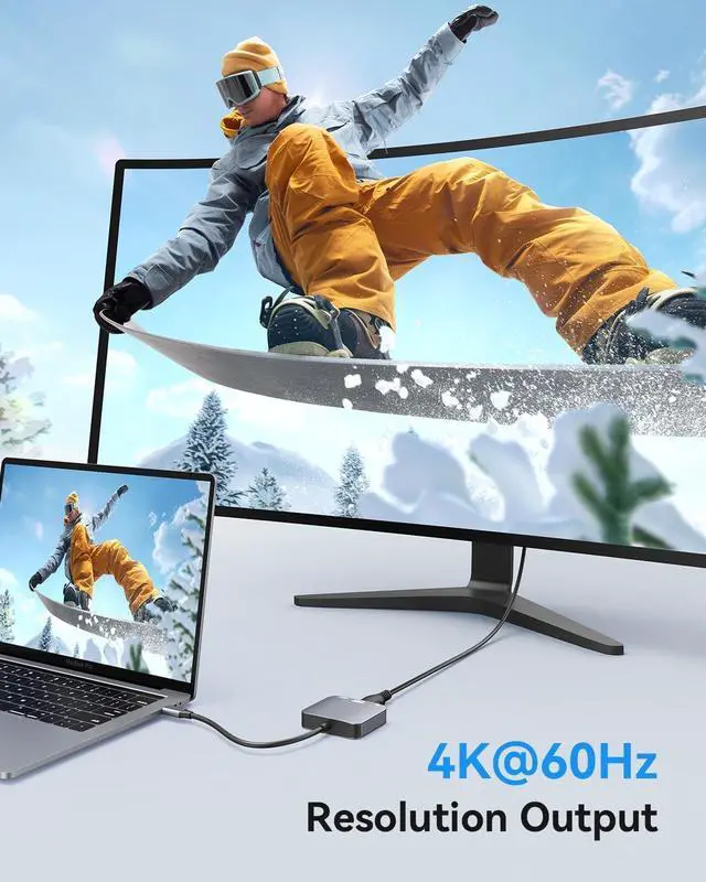 Alt view image 3 of 6 - USB C to HDMI Adapter4K@60HZ Vilcome HDMI to USB C Adapter Multiport with USB Type C PD & USB 3.0 Port Compatible for MacBook Pro/Air iPad Pro/Air  XPS iPhone 15 Pro/Max Android and More