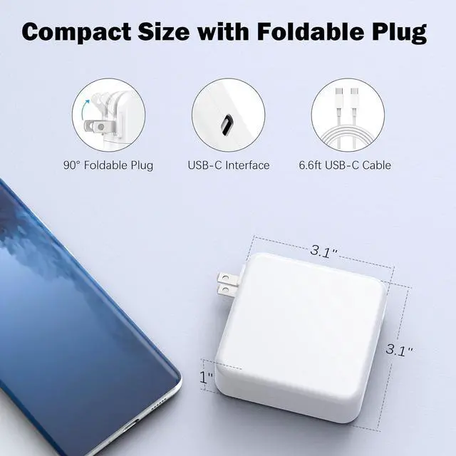 Alt view image 5 of 7 - Mac Book Pro Charger - 120W USB C Fast Charger Adapter Compatible with MacBook Pro & MacBook Air 13 14 15 16 inch iPad Pro  Galaxy and All USB C Device