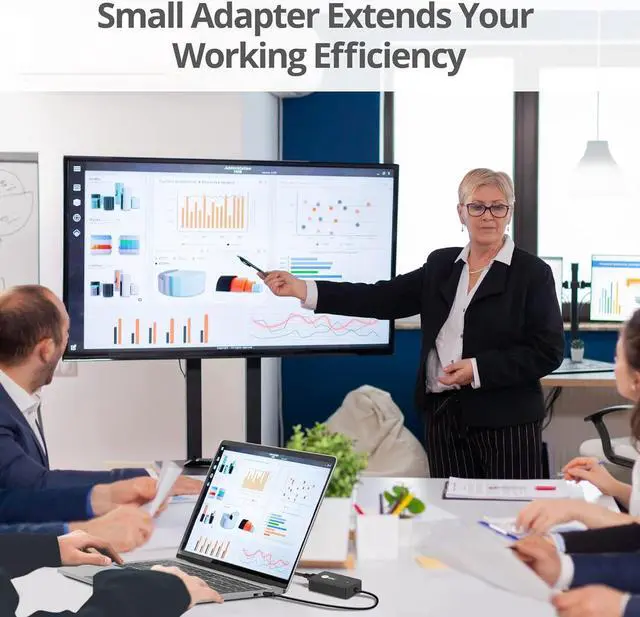 Alt view image 6 of 7 - USB to HDMI Adapter DisplayLink Chipset USB 3.0 to HDMI 2K 2560x1440 50Hz Video Converter- for Windows and Mac PC Laptop Desktop Monitor and TV (JU-H30H11-S1)