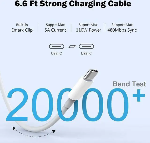 Alt view image 4 of 7 - Mac Book Pro Charger - 120W USB C Fast Charger Adapter Compatible with MacBook Pro & MacBook Air 13 14 15 16 inch iPad Pro  Galaxy and All USB C Device