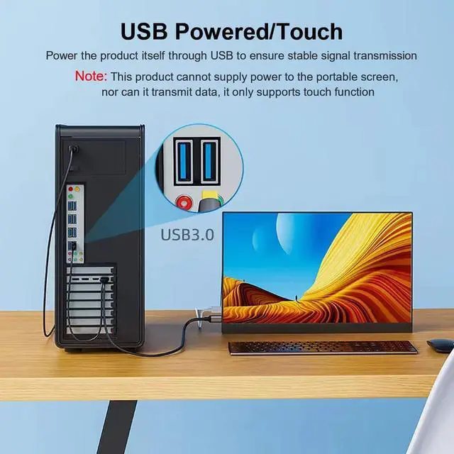 Alt view image 5 of 7 - HDMI to USB C Adapter Cable 6.6ft 4K@60Hz with USB Power Adapter HDMI Male to Type C Male Converter Support Touch for New MacBook Pro Mac Air Nreal Air VR