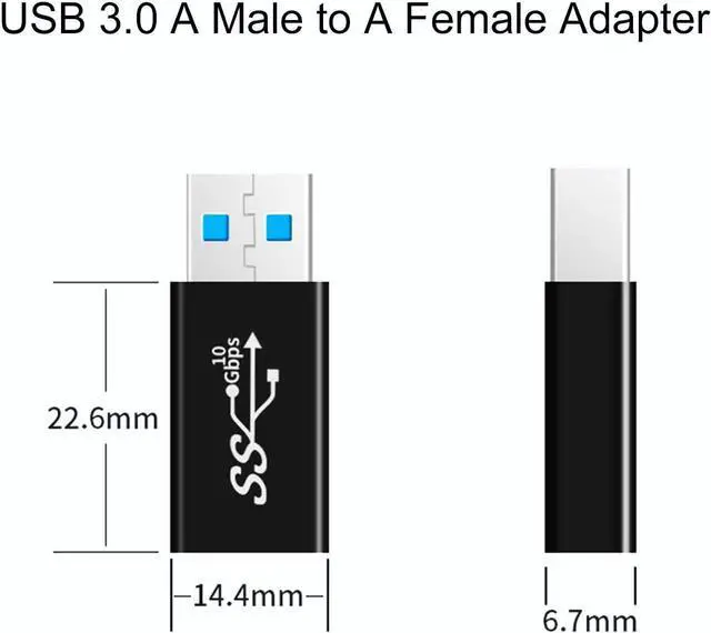 Alt view image 6 of 6 - 3 Pack USB 3.0 Adapter USB-A Male to Female Male to Male and Female to Female Extension Coupler Converter Extender Connector