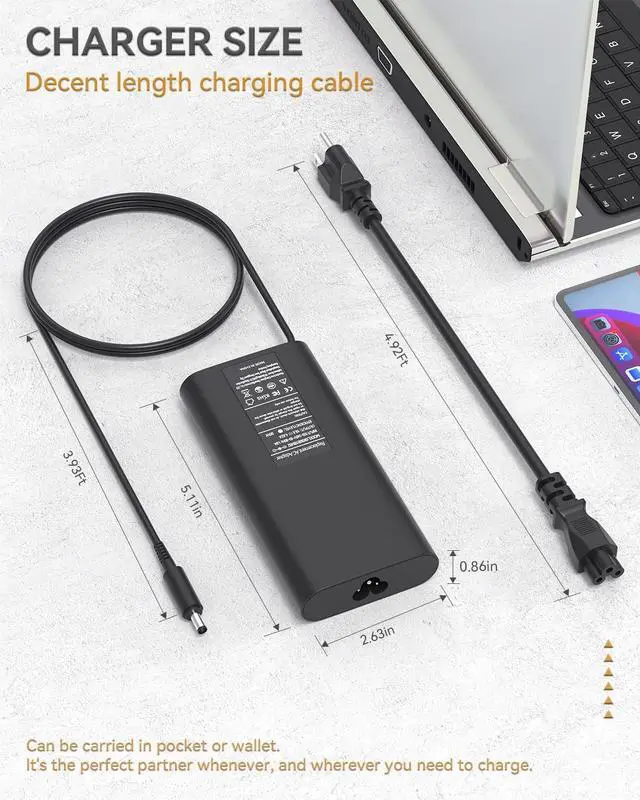 Alt view image 6 of 6 - 90W Laptop Charger for Dell, Ac/Dc Adapter Dell Optiplex Micro 9020 7050 7010 7040 3050 7060 5050 5060 7070 Micro PC- for Optiplex 3060 3070 3080