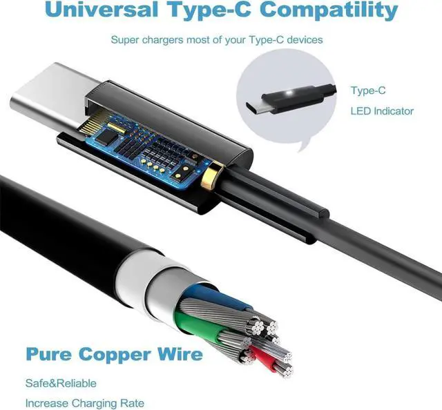 Alt view image 3 of 7 - 65W 45W USB C Laptop Charger for  Computer Latitude 5450 5440 5540 7440 5420 7420 5520 5430 7430 5530 5550 7450  13 14 16 Pro Plus Power Cord XPS 13 Type C AC Adapter Chromebook 3100