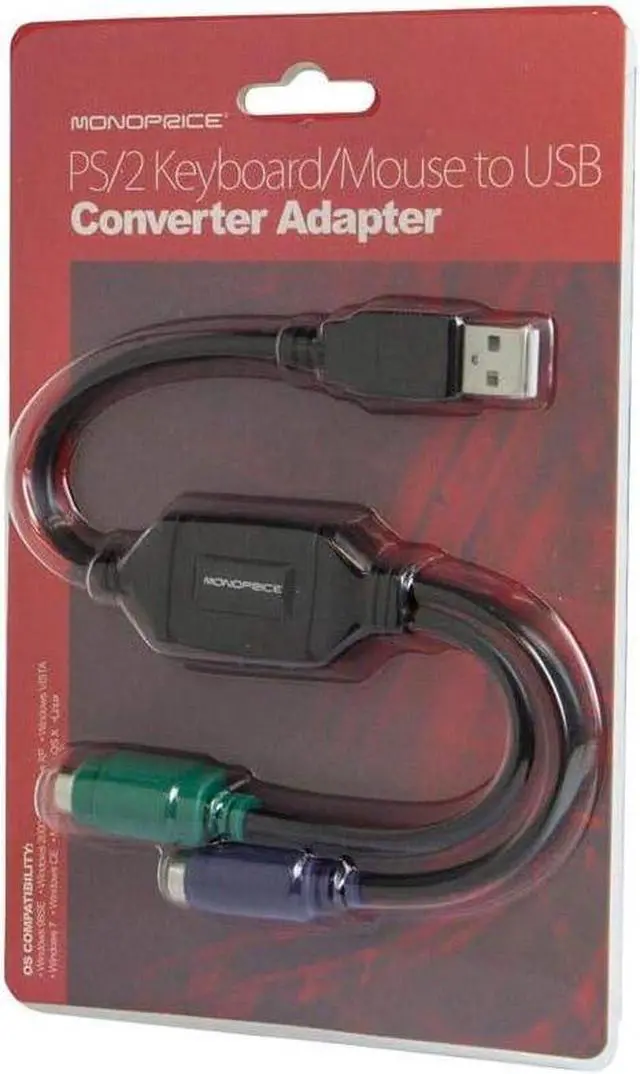 Alt view image 4 of 4 - PS/2 Keyboard/Mouse to USB Converter Adapter Black