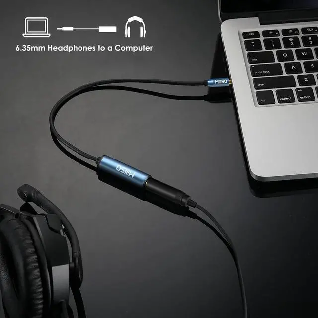 Alt view image 2 of 7 - 1/4 to 3.5mm Headphone Adapter TRS 6.35mm Female to 3.5mm Male 1/8 to 1/4 Stereo Audio Adapter for Amplifiers Guitar Piano Home Theater Devices to Phone Laptop Headphones - 12inch/30cm