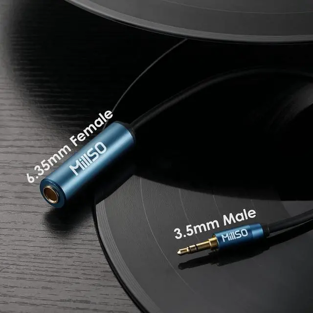 Alt view image 3 of 7 - 1/4 to 3.5mm Headphone Adapter TRS 6.35mm Female to 3.5mm Male 1/8 to 1/4 Stereo Audio Adapter for Amplifiers Guitar Piano Home Theater Devices to Phone Laptop Headphones - 12inch/30cm