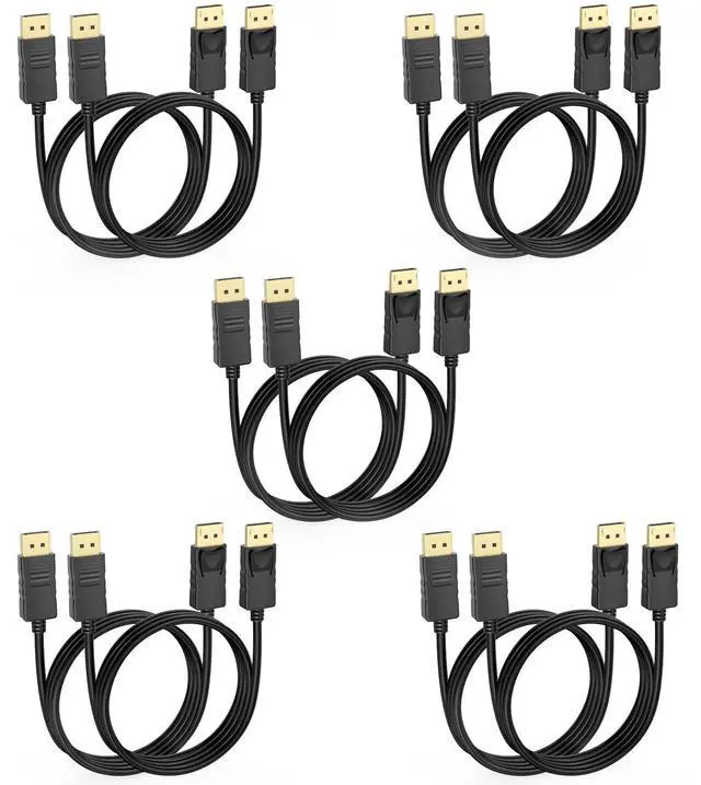 Main image of DisplayPort to DisplayPort Cables 6FT 10-Pack 4K@60Hz DP Display Port Male to Male Cord Gold-Plated 2K@165Hz Compatible for Computer Laptop Graphics Card etc