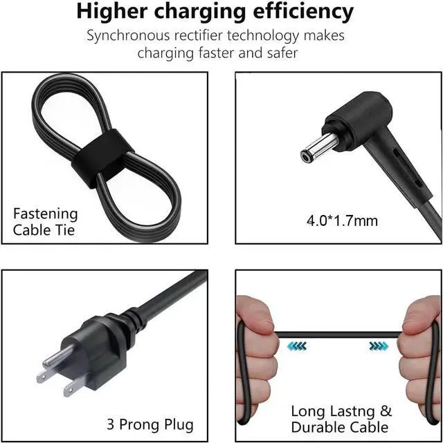 Alt view image 2 of 7 - 45W 20V 2.25A AC Adapter Charger Fit for Lenovo ADL45WCC PA-1450-55LL ADP-45DW B GX20L23044 Model Ideapad Series Laptop Power Supply Cord