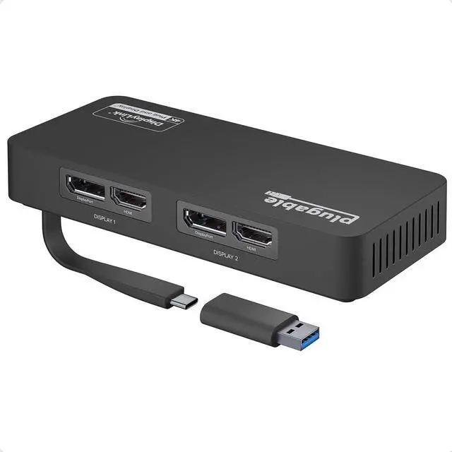 Main image of 4K DisplayPort and HDMI Dual Monitor Adapter for USB 3.0 and USB-C Compatible with Windows and ChromeOS