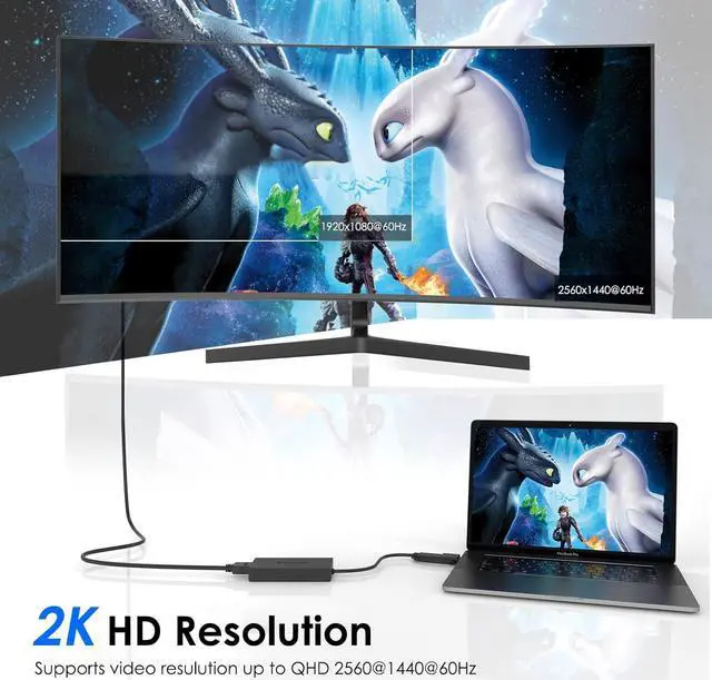 Alt view image 7 of 7 - USB 3.0 or USB C to HDMI Adapter for Dual Monitors 1080P@60Hz HDMI to USB Adapter for Windows MacOS ChromeOS Android Thunderbolt 3/4 Not Compatible with Linux iPad OS