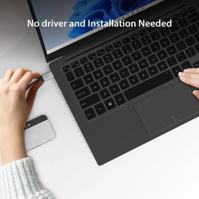 Alt view image 6 of 7 - 8K USB Type C to Dual HDMI Display Adapter - Single 8K60/4K144 or Dual 4K60 - Support MST Extended Mode, for Gamers and Professionals, Suitable for Windows Laptop (JCA465)