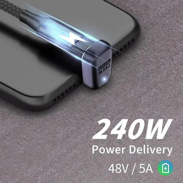 Alt view image 3 of 6 - 180 Degree USB C Adapter 240W 2-Pack U Shape USB C 180 Degree Angled USB 4.0 Type C Extender Connector Support 40Gbps Data & 8K Video for Thunderbolt 4/3 Laptop MacBook