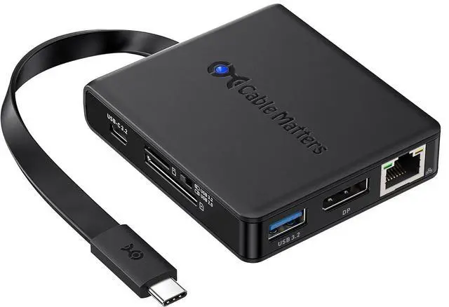 Main image of Cable Matters 8-in-1 USB C Hub DisplayPort 1.4, USB C Dock 8K@60Hz / 4K@240Hz DisplayPort, Gigabit Ethernet, USB3.2 Port, SD Card Reader, with Two Mode Switch, Compatible with Thunderbolt 4