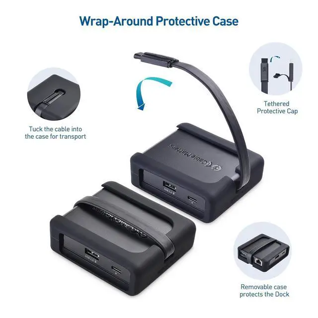 Alt view image 7 of 7 - Cable Matters 8-in-1 USB C Hub DisplayPort 1.4, USB C Dock 8K@60Hz / 4K@240Hz DisplayPort, Gigabit Ethernet, USB3.2 Port, SD Card Reader, with Two Mode Switch, Compatible with Thunderbolt 4