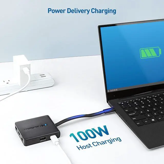 Alt view image 6 of 7 - Cable Matters 8-in-1 USB C Hub DisplayPort 1.4, USB C Dock 8K@60Hz / 4K@240Hz DisplayPort, Gigabit Ethernet, USB3.2 Port, SD Card Reader, with Two Mode Switch, Compatible with Thunderbolt 4