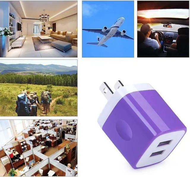 Alt view image 6 of 6 - 5Pack USB Charger Block Wall Plug HUHUTA Dual Port 2.1A USB Phone Charger Adapter Fast Charging Box for iPhone 15 14 13 12 11 Pro Max,iPad,Samsung Galaxy S24 S23 S22 S21 A54 A14 A13 A53,Pixel 8 7 Pro