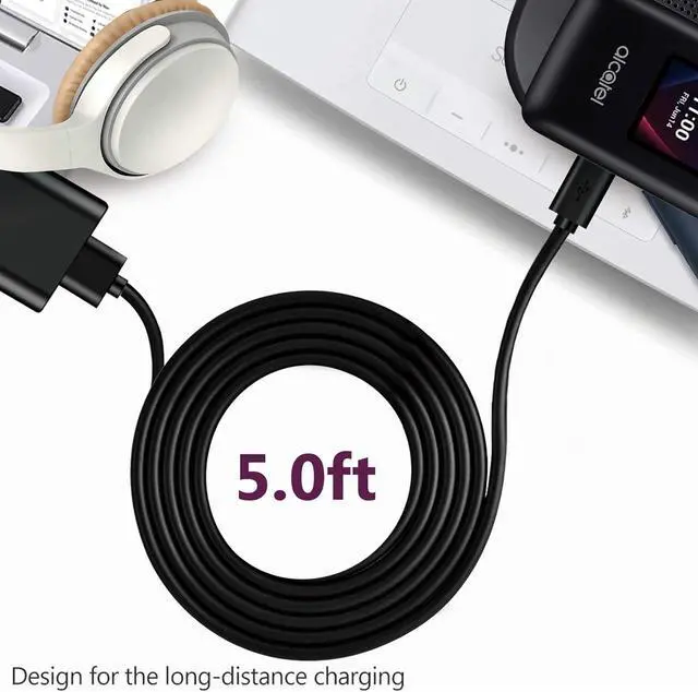 Alt view image 4 of 6 - Fast Wall Charger 5FT Charging Cable Cord fit for Alcatel Go Flip, Go Flip 3, Go Flip V, Alcatel Cingular Flip 2/3, Alcatel MyFlip 2, QuickFlip, Smartflip 4052r 5044C & flip Micro USB phone charge