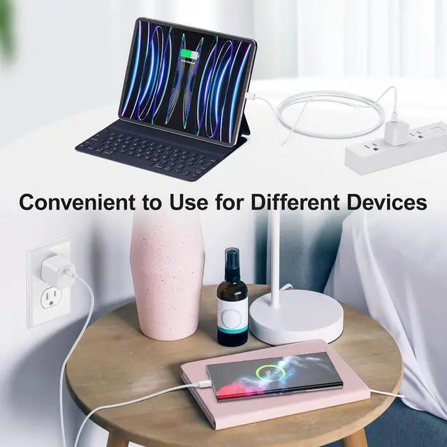 Alt view image 5 of 7 - USB C Charger Block, Agtray 2-Pack Mini USBC PD Fast Charging Cube C Box Charger Type C Charging Block Travel Wall Plug Power Adapter for iPhone 16e 16 15 14 13 12, iPad Pro Air Mini, AirPods, iwatch