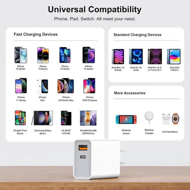 Alt view image 3 of 7 - Fast Wireless Charger [2 Pack] Qi Certified Wireless Charging Stand Compatible iPhone 16/16 Pro/16 Pro Max/15/14/13/12/11 Pro Phone Charger for Galaxy S24/S23/S22/S21/S20 and Qi-Enabled Phone