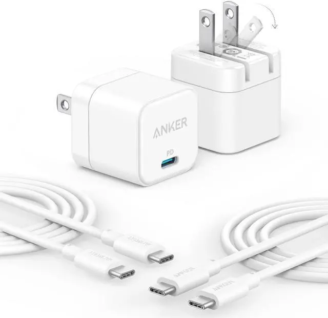 Main image of USB C Charger Block with USB-C Cable 20W Charger Block for iPhone 16/15 and More Series Galaxy Pixel iPad Pro/Air/Mini Series (Pack of 2)