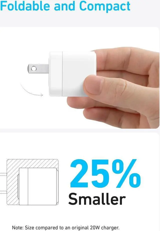 Alt view image 3 of 6 - USB C Charger Block with USB-C Cable 20W Charger Block for iPhone 16/15 and More Series Galaxy Pixel iPad Pro/Air/Mini Series (Pack of 2)