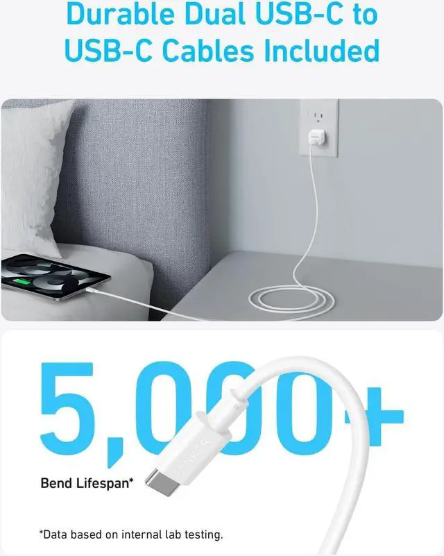 Alt view image 4 of 6 - USB C Charger Block with USB-C Cable 20W Charger Block for iPhone 16/15 and More Series Galaxy Pixel iPad Pro/Air/Mini Series (Pack of 2)