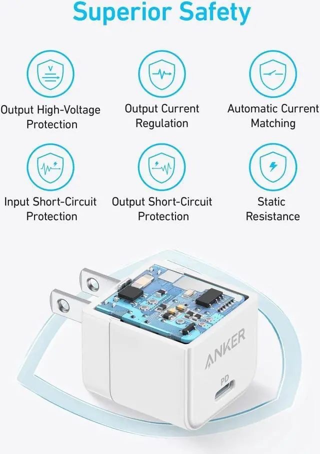 Alt view image 5 of 6 - USB C Charger Block with USB-C Cable 20W Charger Block for iPhone 16/15 and More Series Galaxy Pixel iPad Pro/Air/Mini Series (Pack of 2)