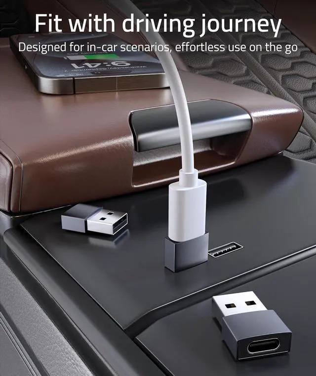 Alt view image 5 of 7 - USB C Female to USB Male Adapter Pack of 3 [Travel Must Haves Aluminum] USB C to USB Adapter Type C Charger Cable Power Converter Compatible with iPhone 15 Apple Watch AirPods CarPlay etc.
