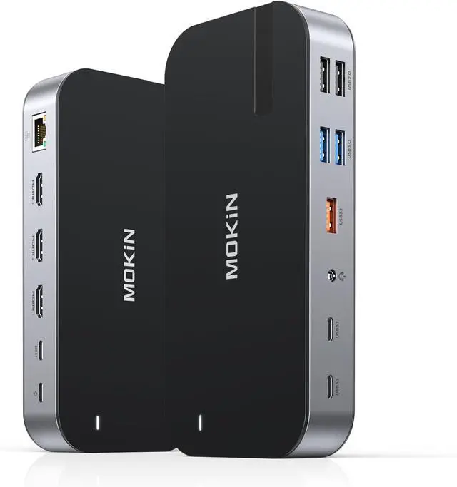 Main image of Laptop Docking Station,16 in 1 Dock Triple Monitor,USB C Docking Station with 3 HDMI,PD 100W, USB 3.1/3.0/2.0,RJ 45 Ethernet,SD/TF,Audio for Dell/HP/Lenovo,Matte Black