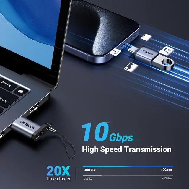 Alt view image 3 of 7 - USB to USB C Adapter USB C Male to USB 3.0 Female 2 Pack 10Gbps USB C Female to USB Male Adapter Thunderbolt Compatible with iPhone 16 15 MacBook iPad  Galaxy Apple MagSafe Watch 9/8
