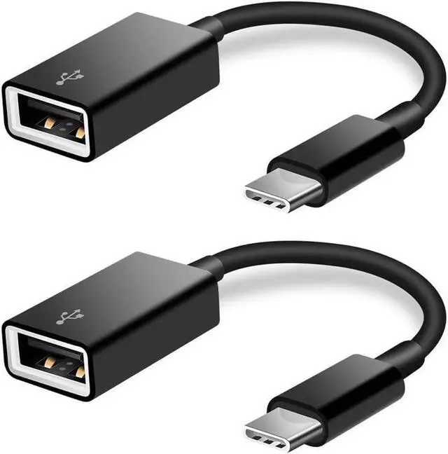 Main image of USB C to USB Adapter [2 Pack] Type-C OTG Cable Type C Male to USB A Female Usb to Usbc-c Adapter Compatible with Macbook Pro/Air iPad Pro 2022 2021 2020 Galaxy S23 S22 Ultra Note 10 S9 S8 (Black)