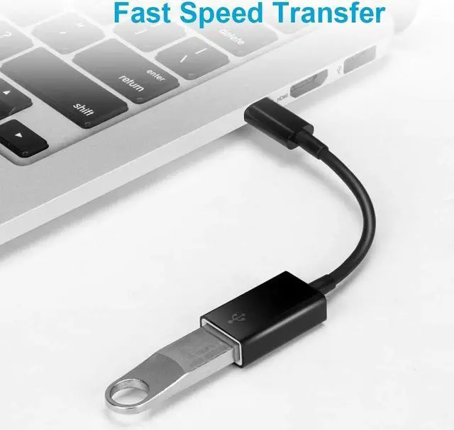 Alt view image 4 of 6 - USB C to USB Adapter [2 Pack] Type-C OTG Cable Type C Male to USB A Female Usb to Usbc-c Adapter Compatible with Macbook Pro/Air iPad Pro 2022 2021 2020 Galaxy S23 S22 Ultra Note 10 S9 S8 (Black)