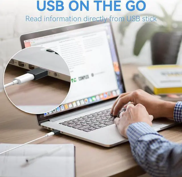 Alt view image 5 of 7 - 4-Pack USB C to USB Adapters with 2 Type C Female to A Male Converters & 2 USB C Male to USB Female Connectors Compatible with Apple Watch iPhone 15 Pro Max 14 13 12 AirPods Ultra 8 9 - Gray
