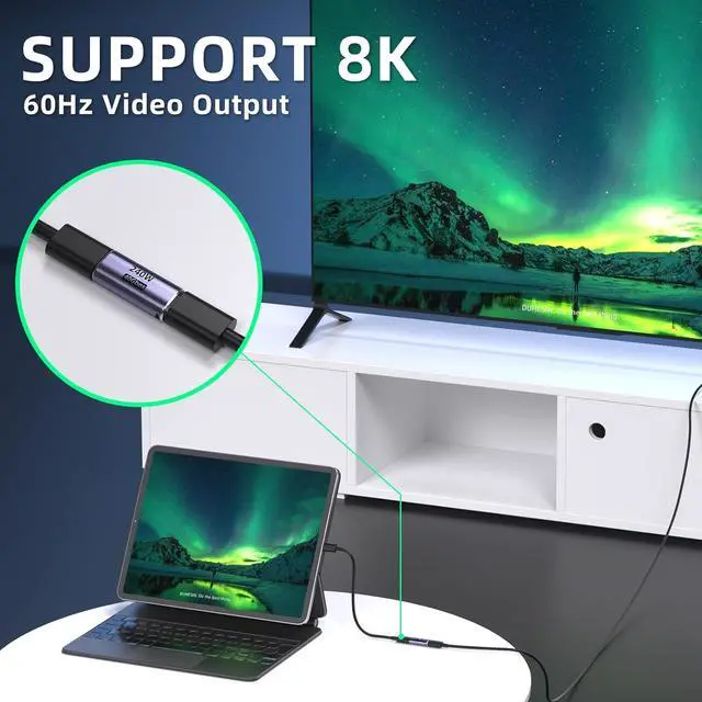 Alt view image 5 of 7 - USB-C Coupler (4 Pack) - Female to Female Adapter PD 240W 40 Gbps 8K 60Hz Video Compatible with Thunderbolt 4/3 MacBook Pro/Air USB-C HUB & More Type C Devices