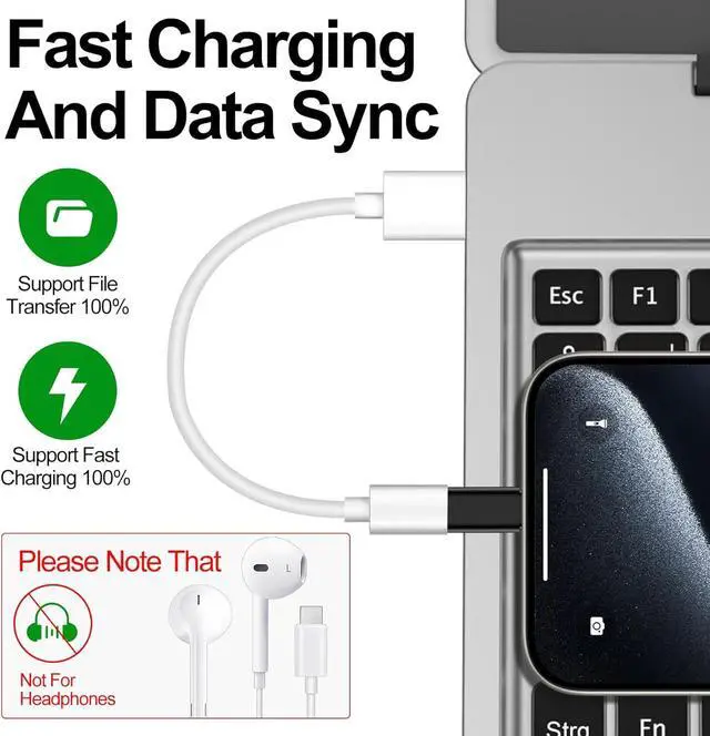 Alt view image 4 of 7 - 4Pack Lightning Female to USB C Male Charger Converter for iPhone 15/15Pro/15 Pro Max Plus  S23 S22 iPad Air PD Fast Charging&Data Transfer Not Audio/OTG Lightning to USB C Adapter